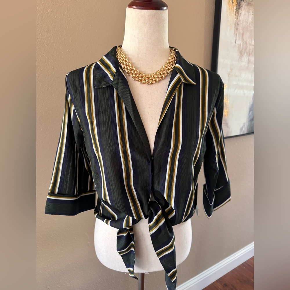 Striped Black and Gold Women's Top